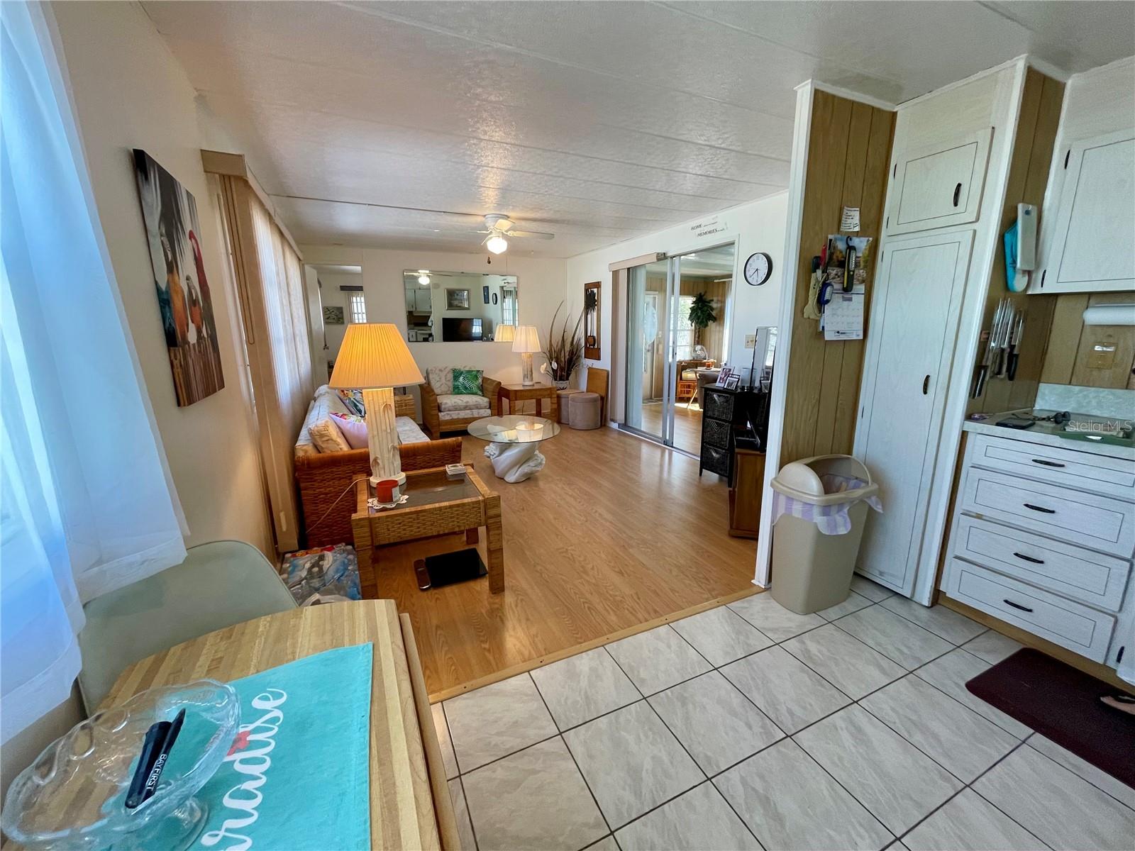 Kitchen, looking into the living room