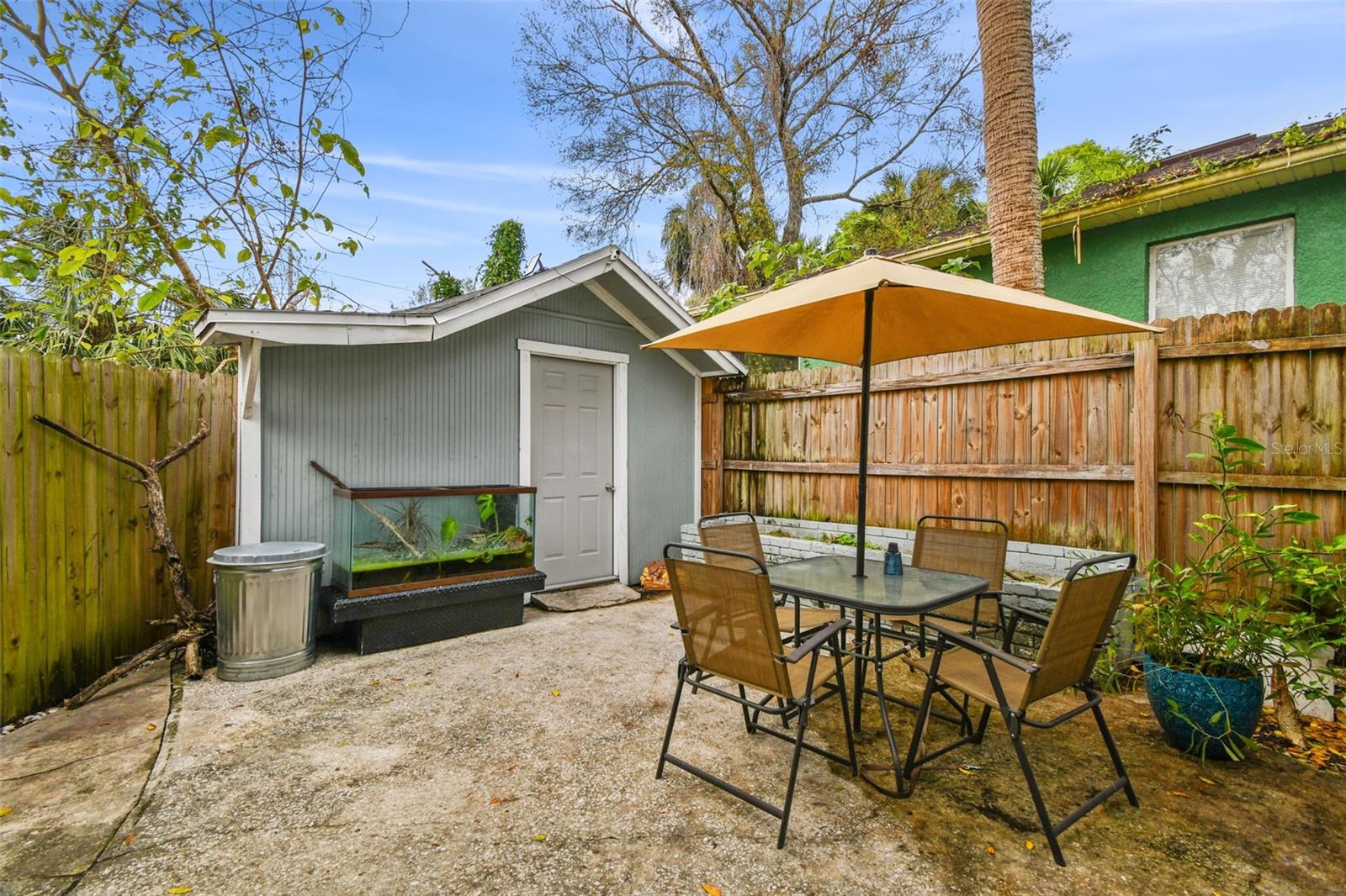 Storage Shed with Laundry Hookups