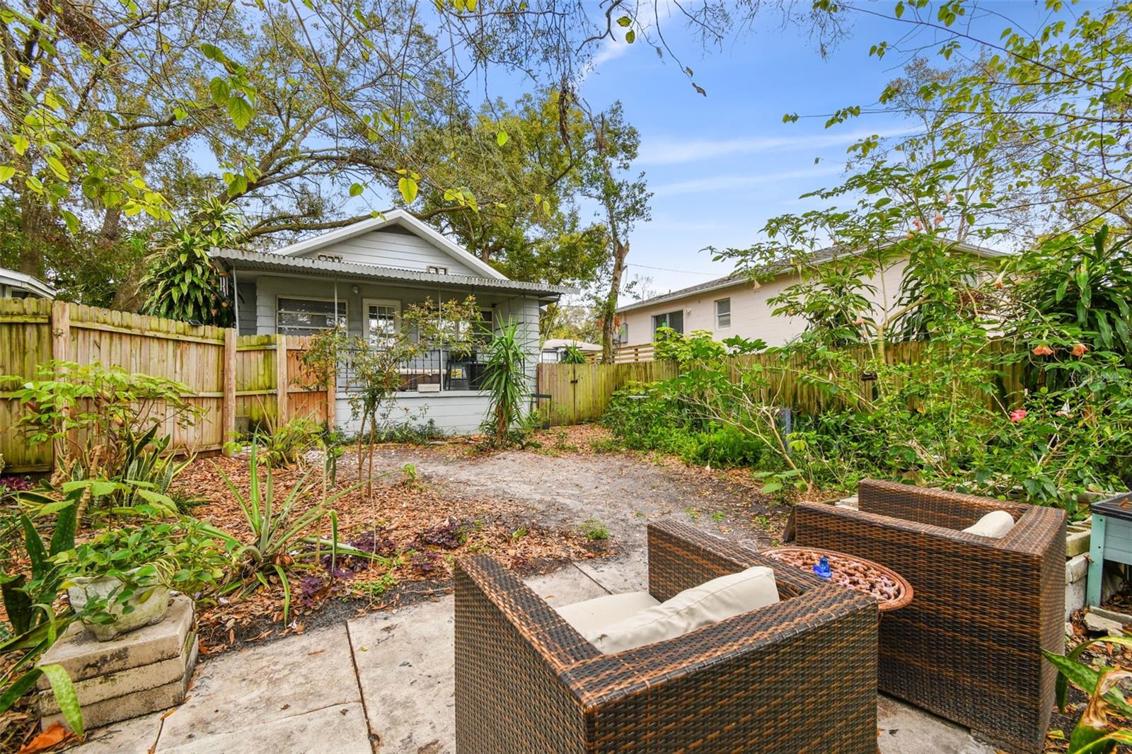 Large Fenced Yard with Added Concrete Patio Space