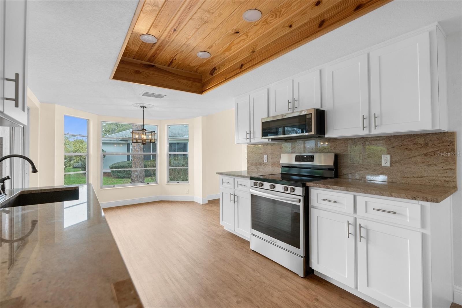 Stunning new upgraded kitchen with GORGEOUS ceiling!