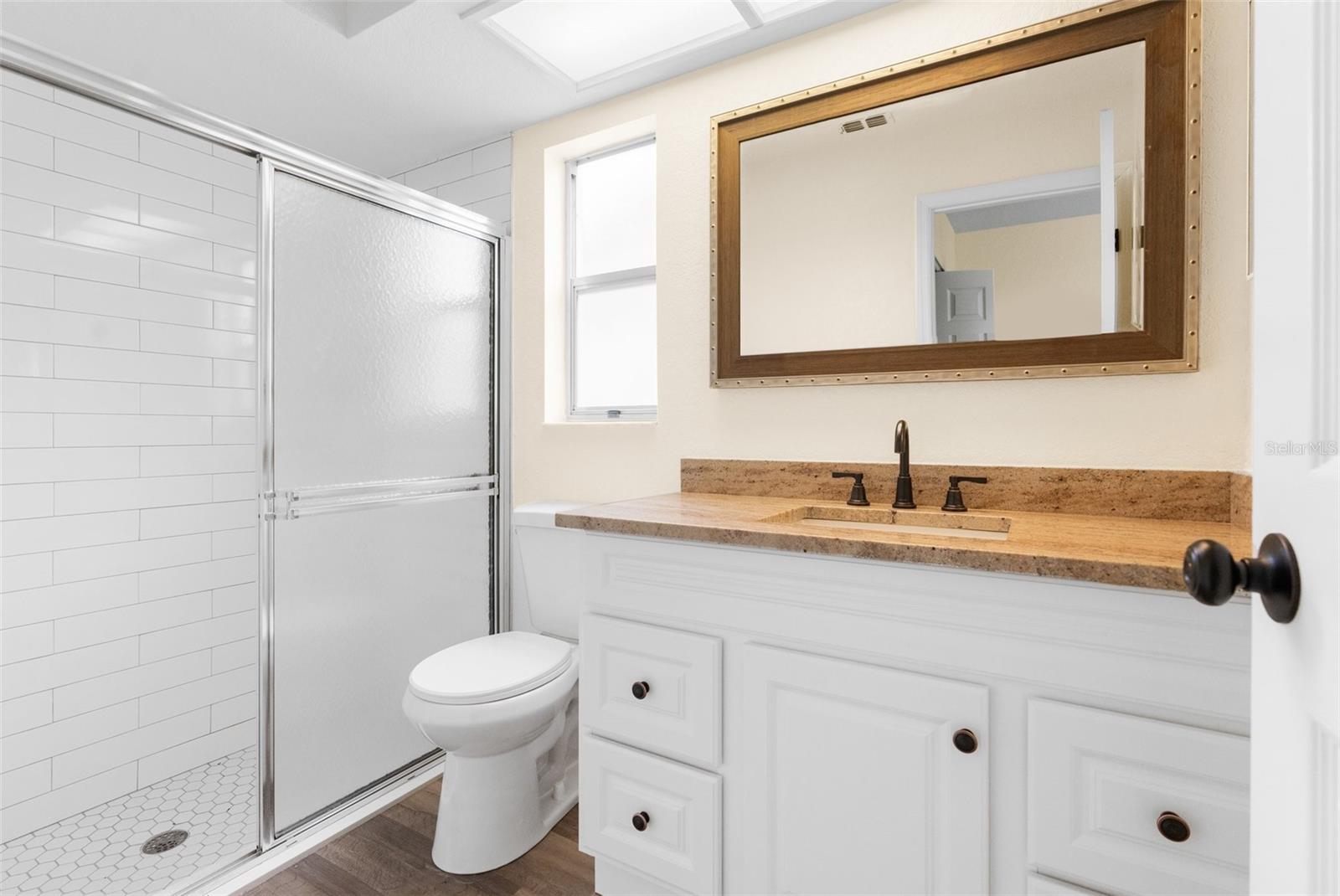 Walk-in shower in the master bathroom!