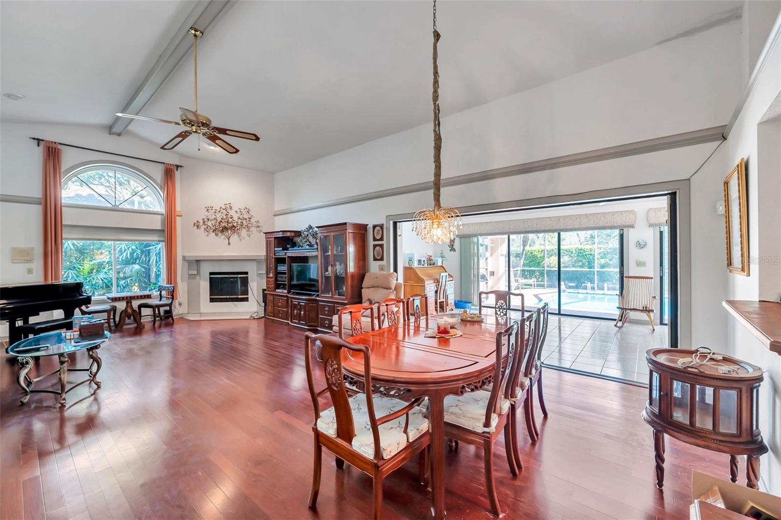 Dinning Area & Great Room with Fire Place