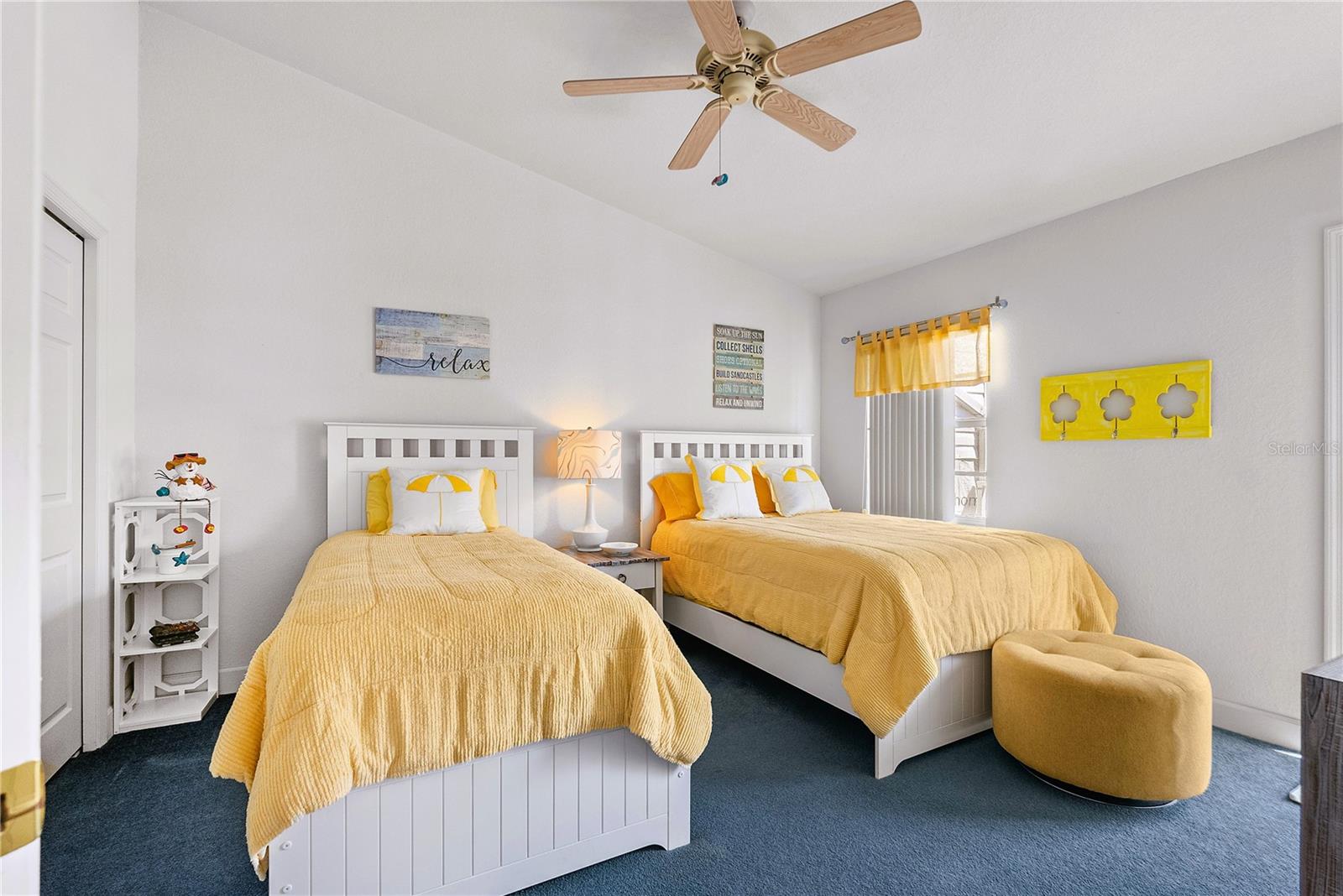 The Yellow Guest Bedroom w/ balcony