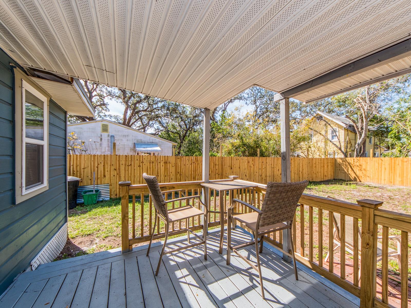 Covered back porch