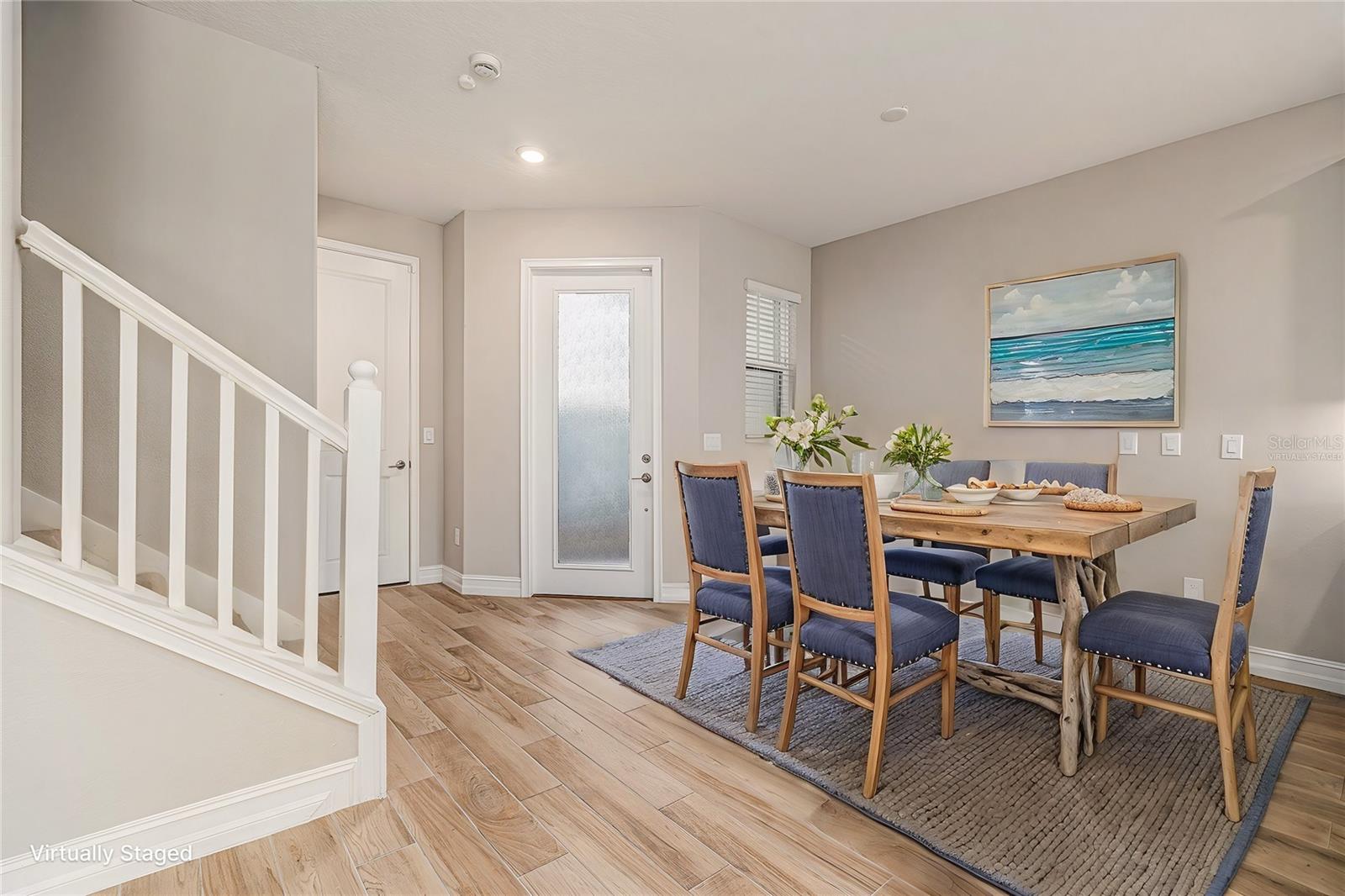 Dining area virtually staged