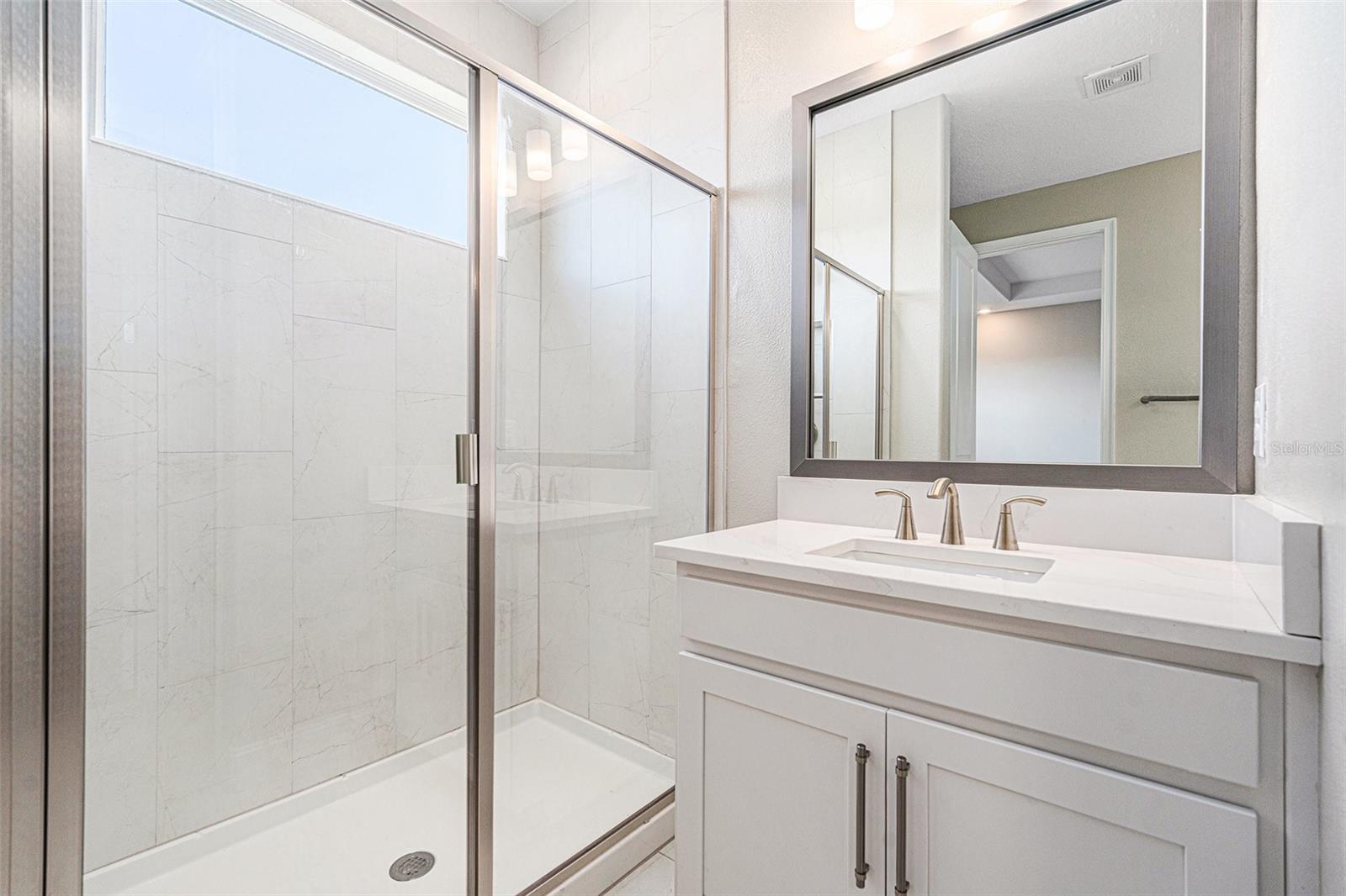 Tile to ceiling in shower