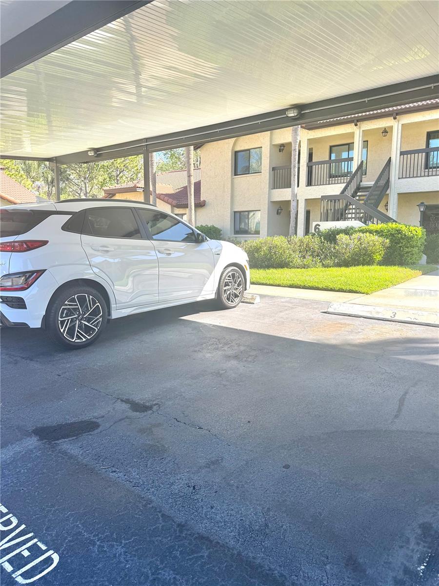 One reserved carport space