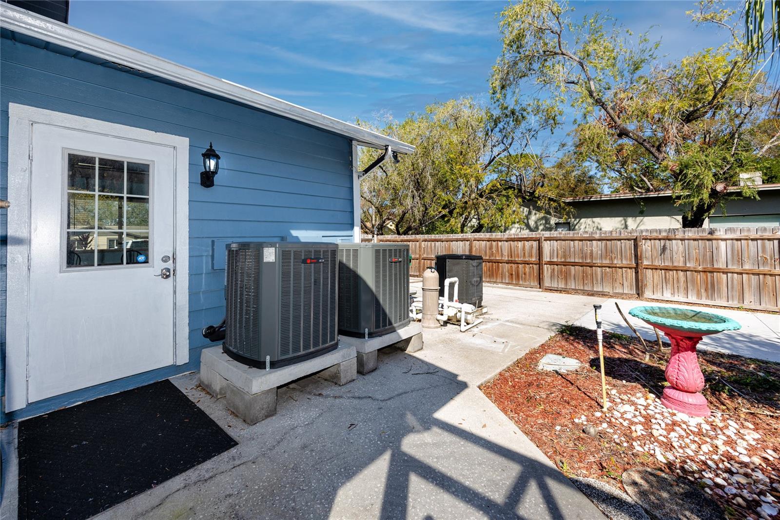 Brand new Trane AC units, pool heather and pool pump at the main