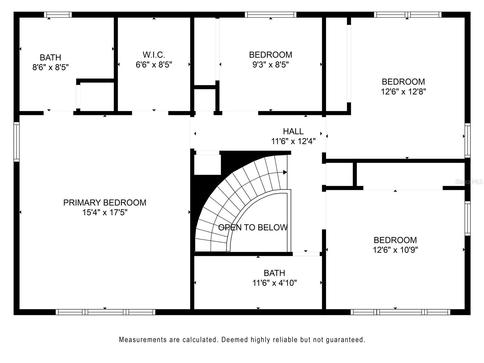 Main House - floor plan of upstairs