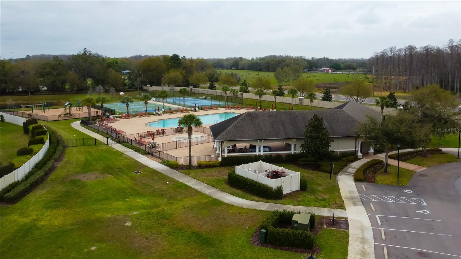 Community clubhouse and pool