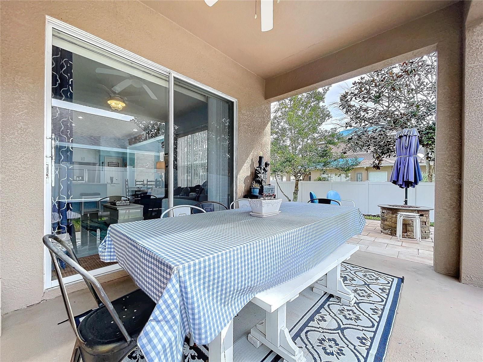 Sliding doors into Family Room