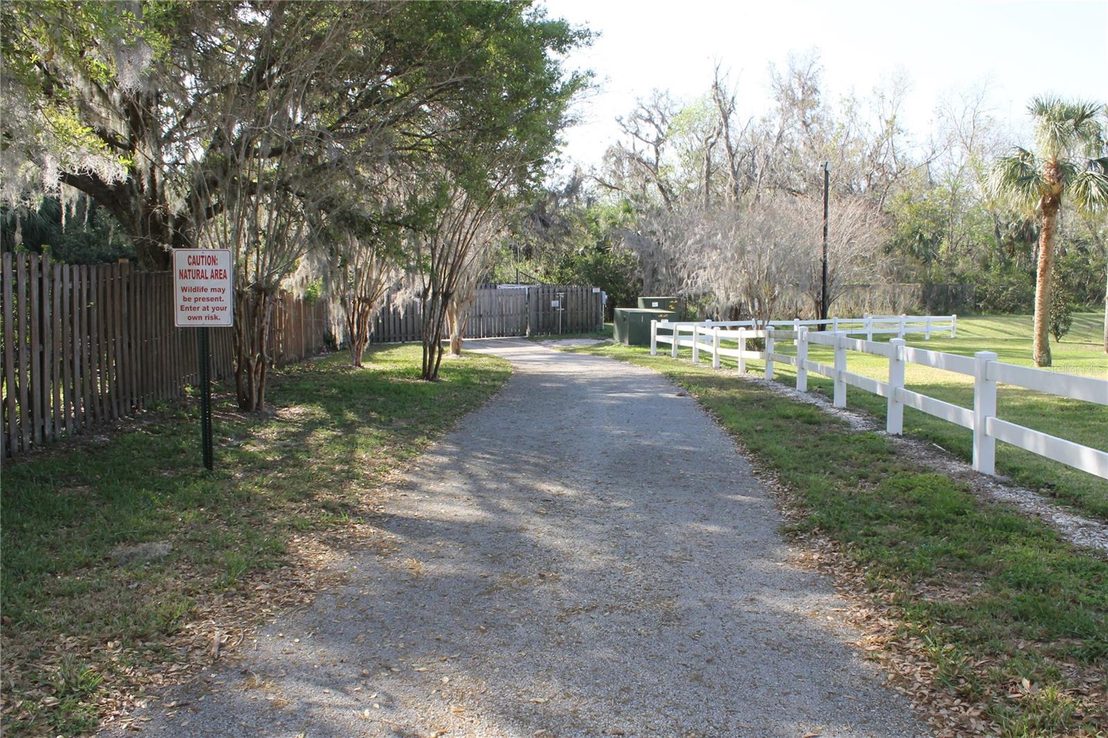 Neighborhood entrance to the river trail