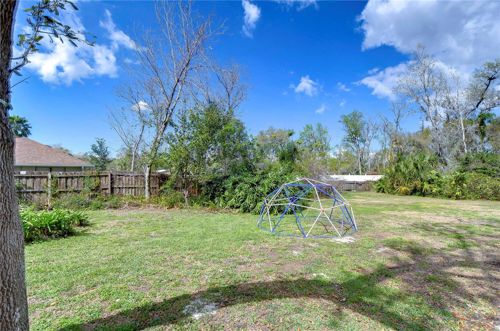 Discover the perfect backyard retreat, complete with ample space for play and relaxation.