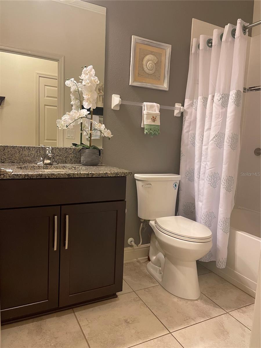 secondary bathroom with full tub