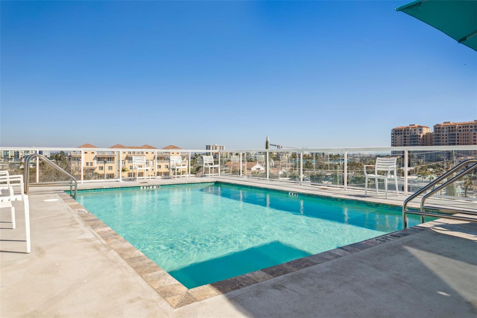 Rooftop pool and bar