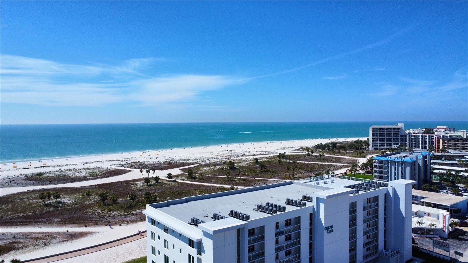 Building exterior and beach views