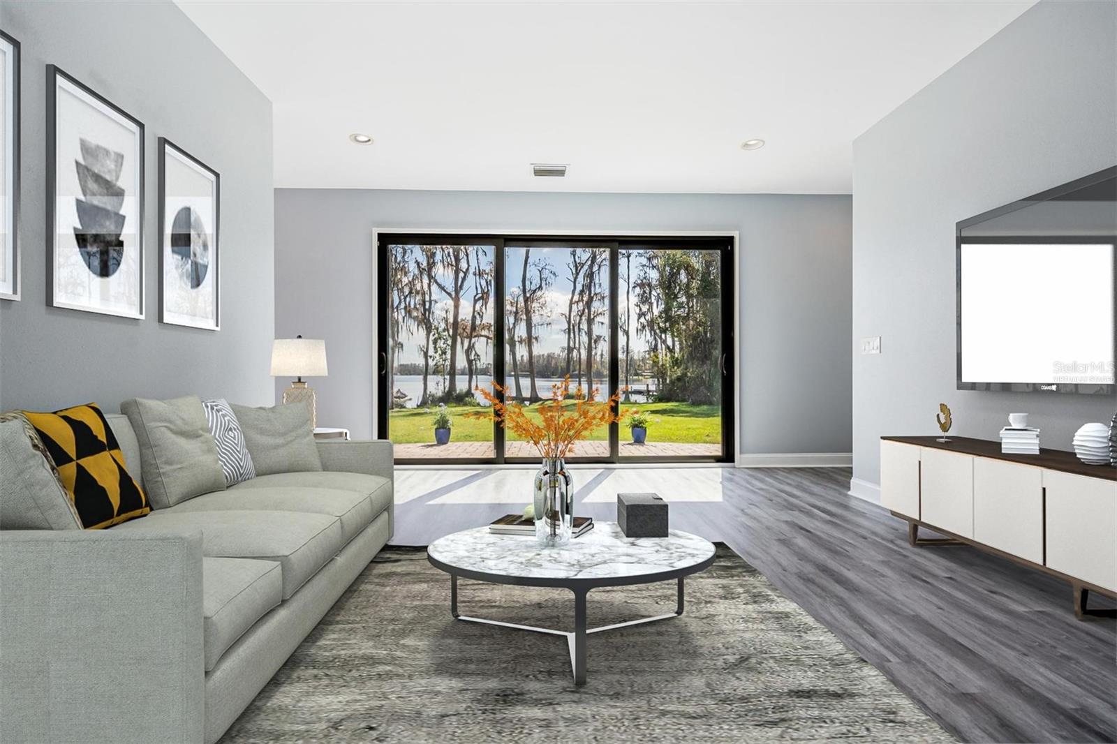 Virtually staged Great room