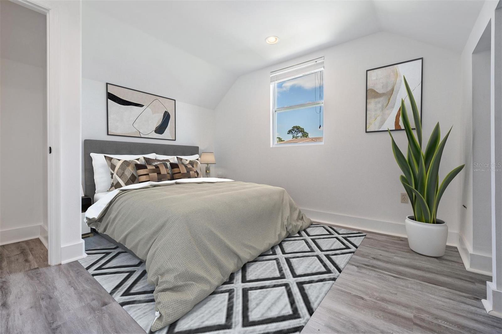 Virtually staged 2nd bedroom upstairs
