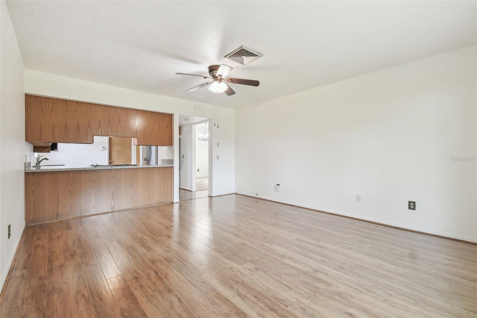 Family Room with pass-through to kitchen