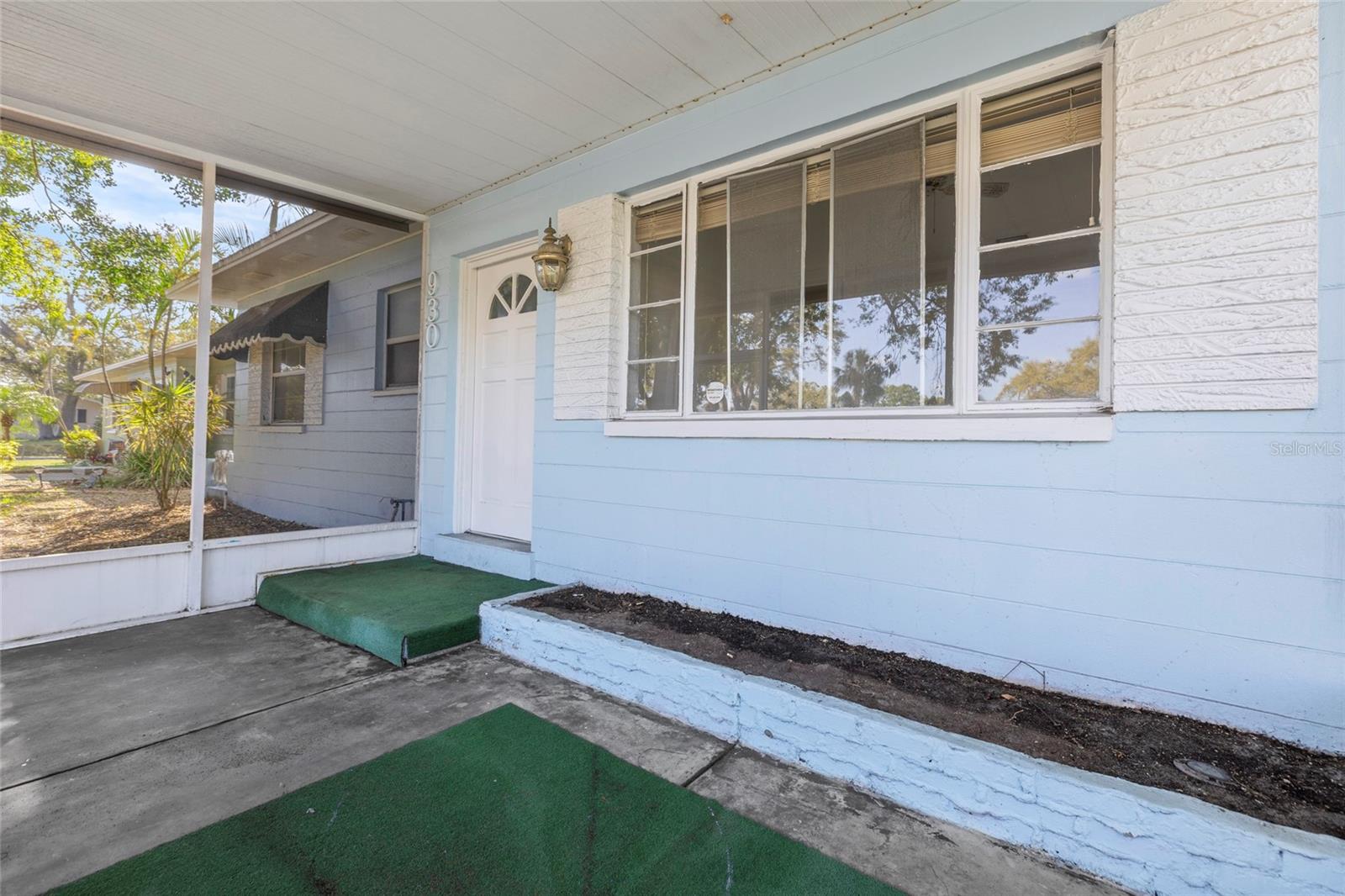 Screened, front porch.