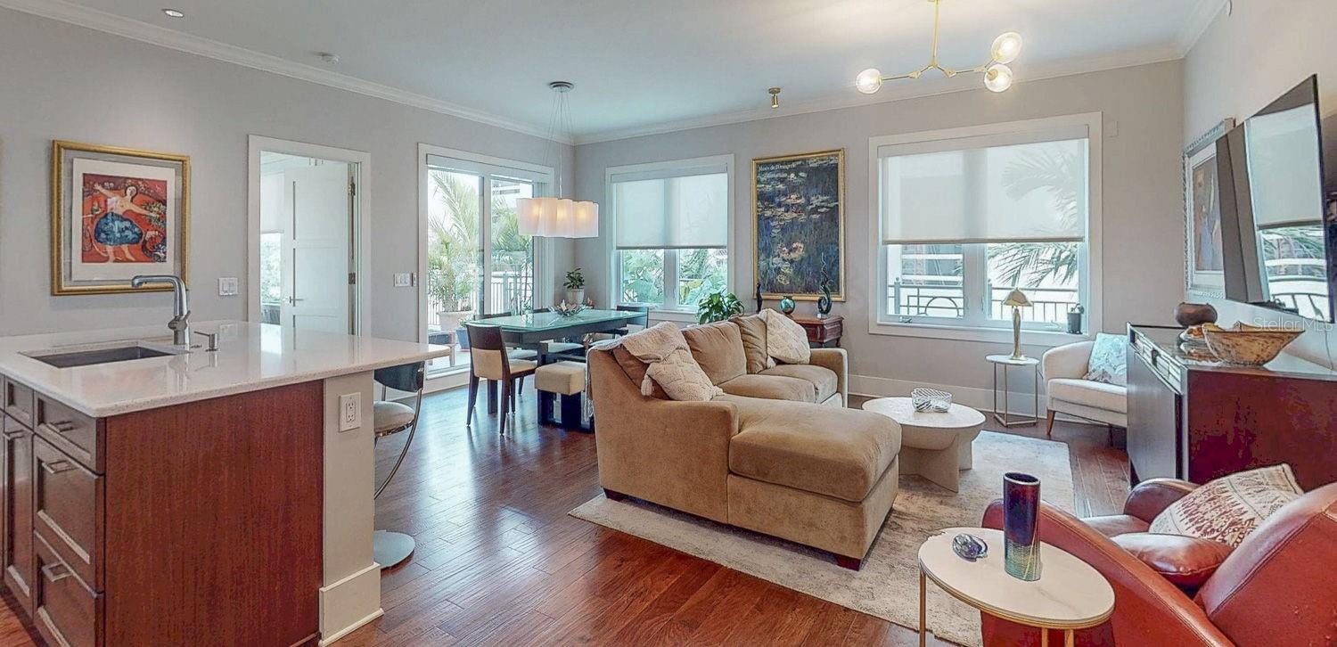 Stunning living room area with sliding door to the patio !