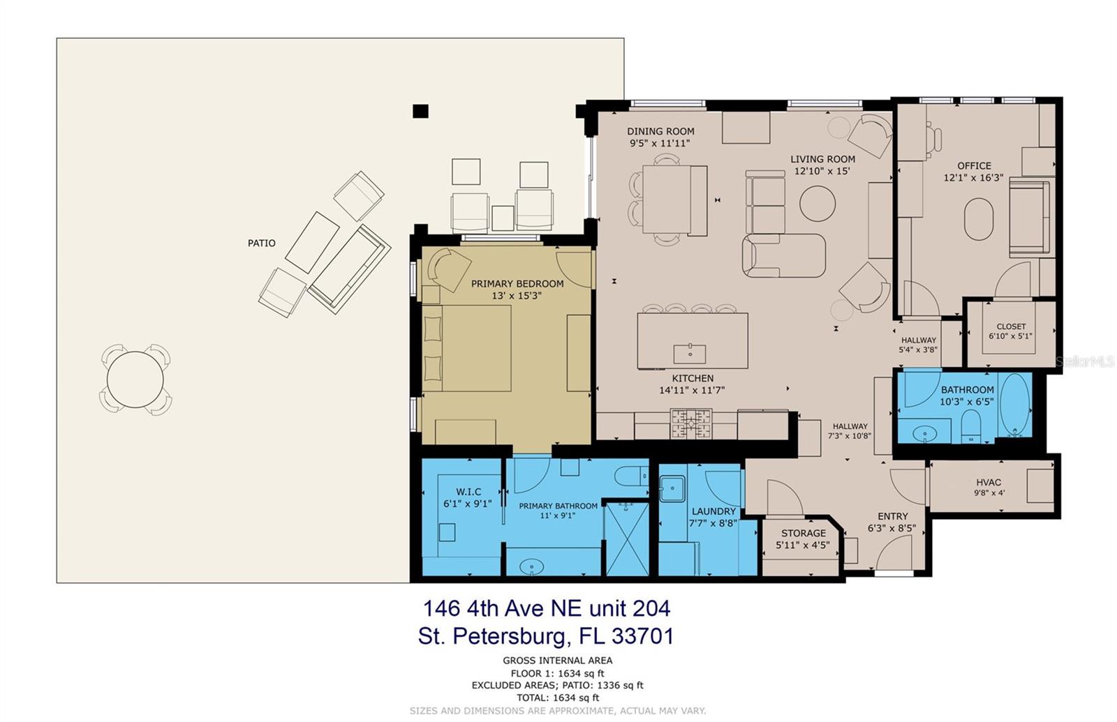 Floor plan including outdoor patio!