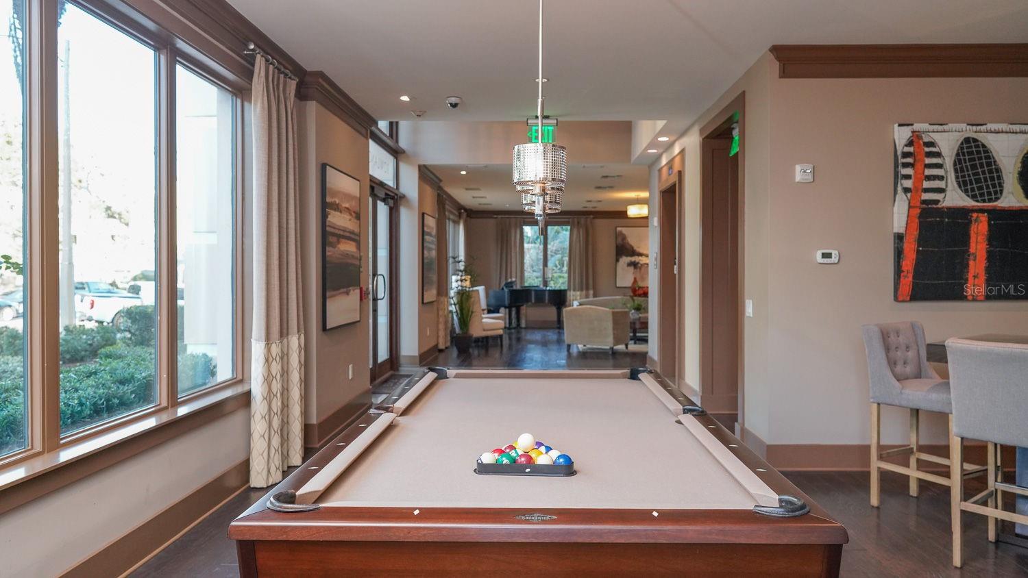 lobby with pool table