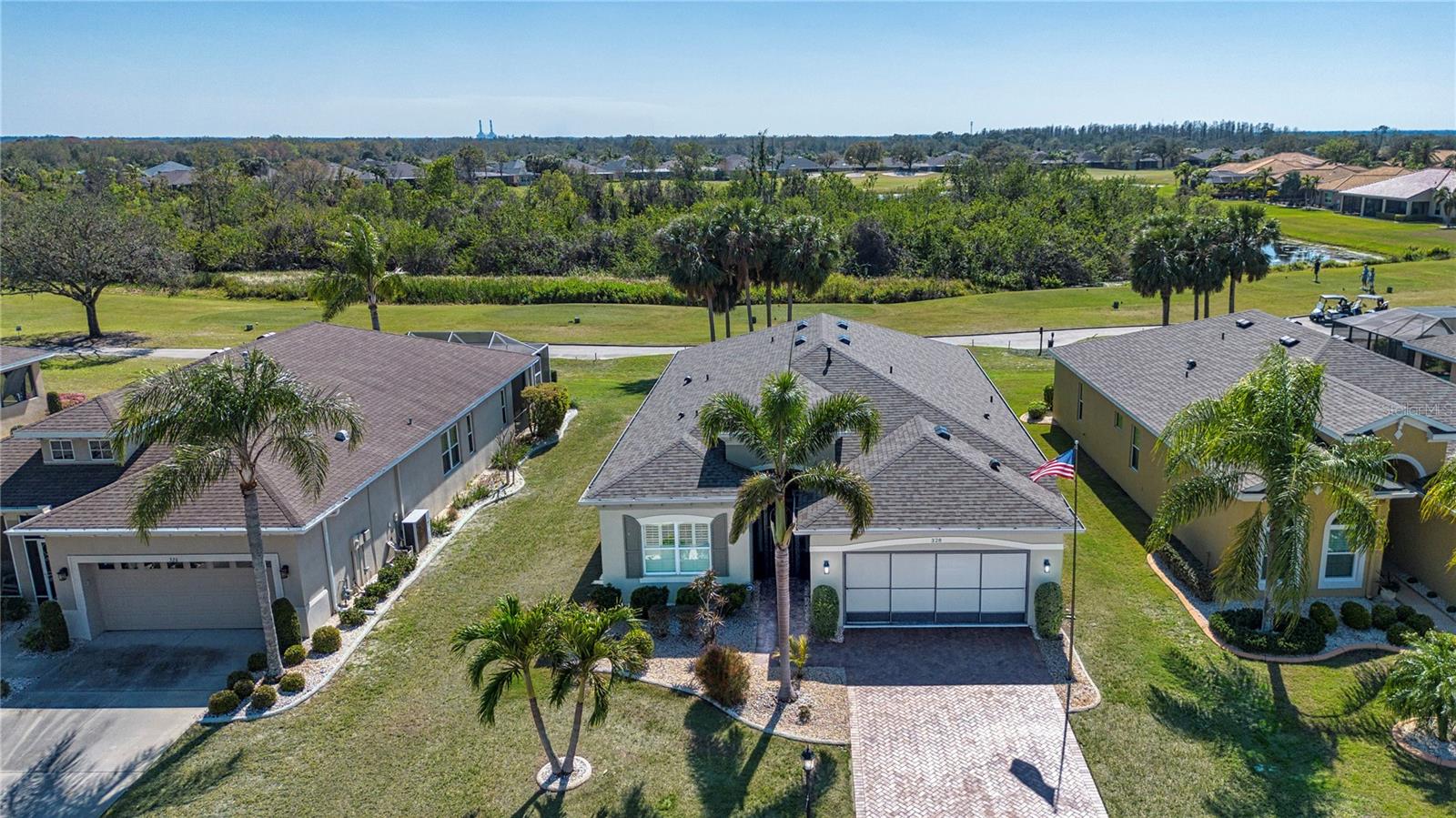 Aerial view of neighborhood