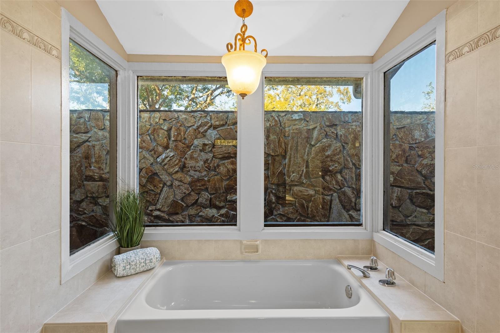 Primary bathroom soaking tub