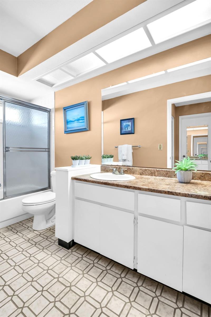 Guest bath with modern vanity~