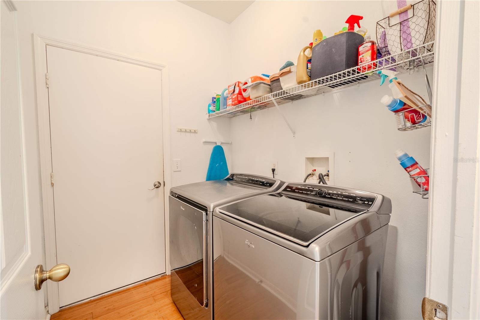 The laundry room has a door to the garage.