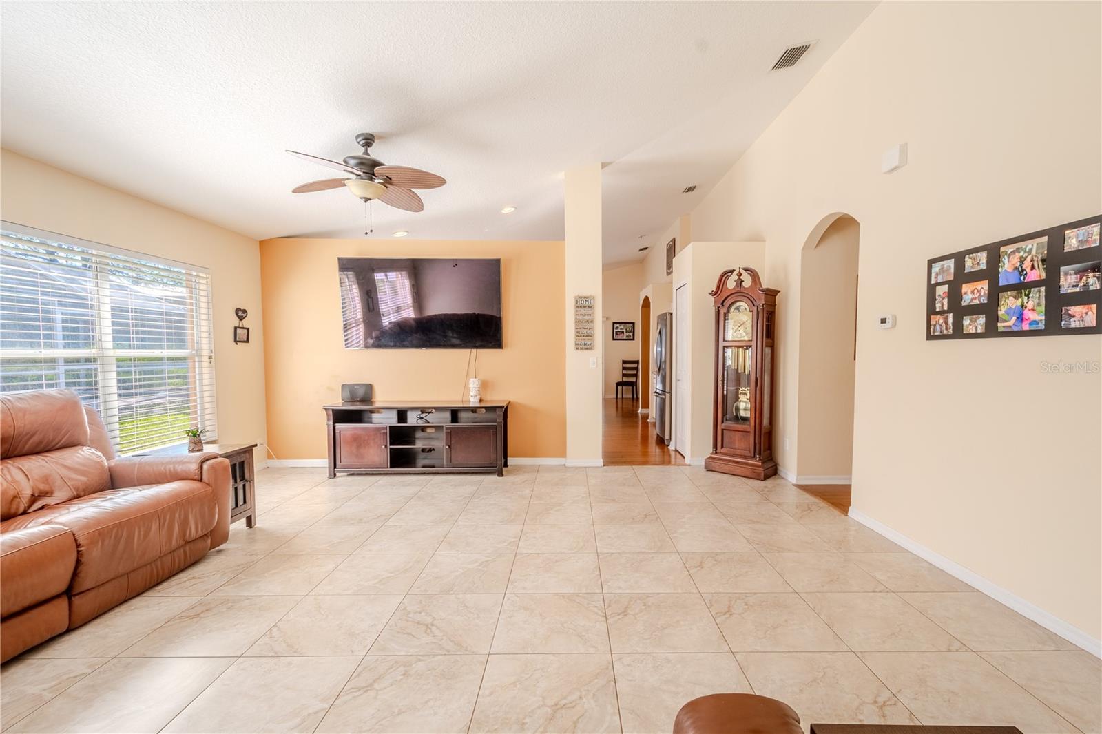 Architectural details bring added character to the living room.