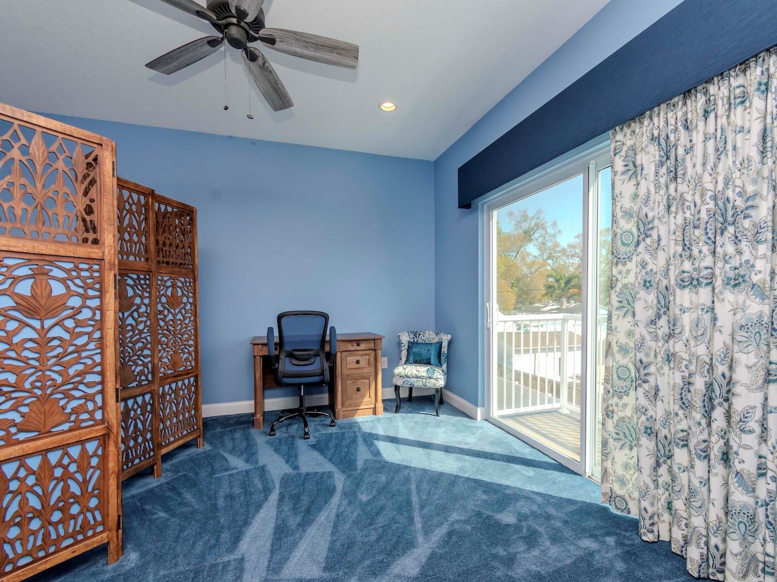 MASTER SUITE - TO SLIDING GLASS DOORS TO BALCONY OVERLOOKING THE POOL