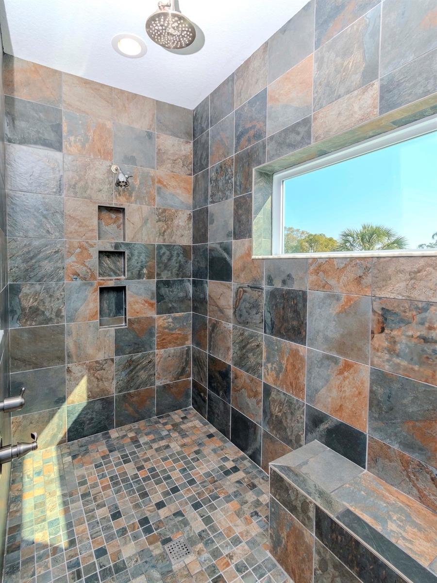 WALK IN SHOWER WITH DOUBLE SHOWER HEADS