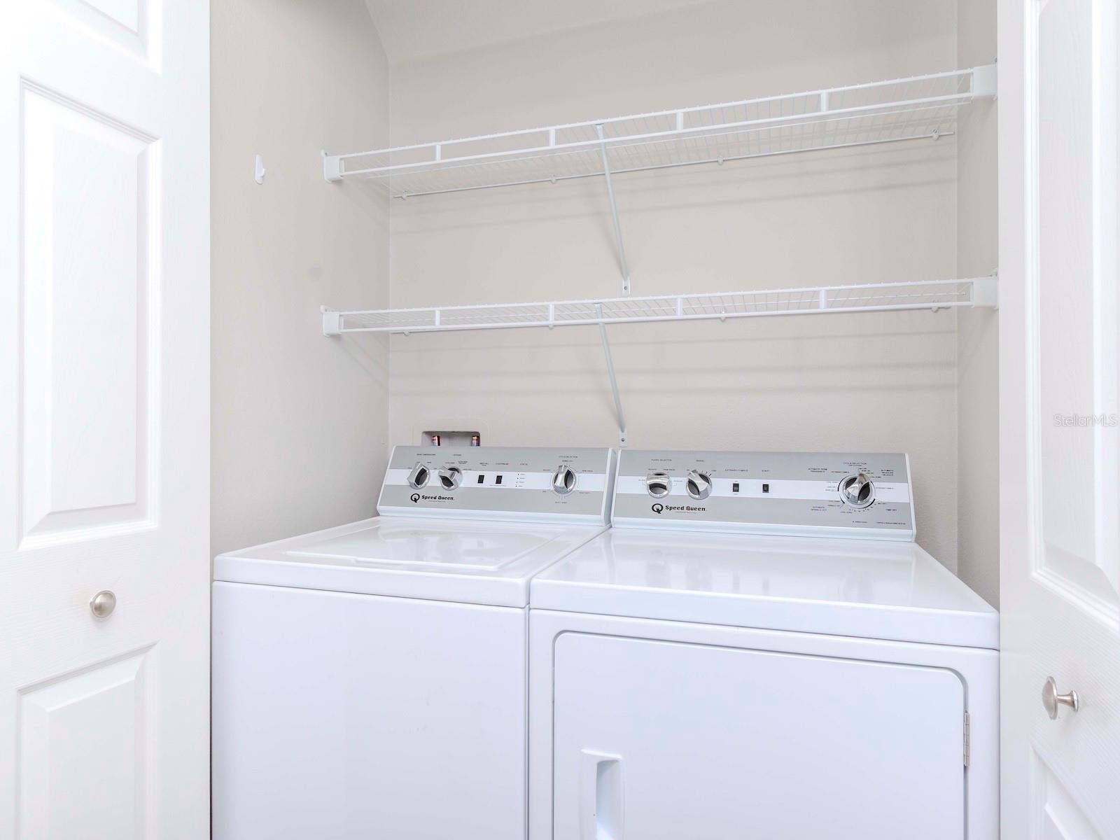 LAUNDRY CLOSET / HOLDS FULL SIZE WASHER & DRYER