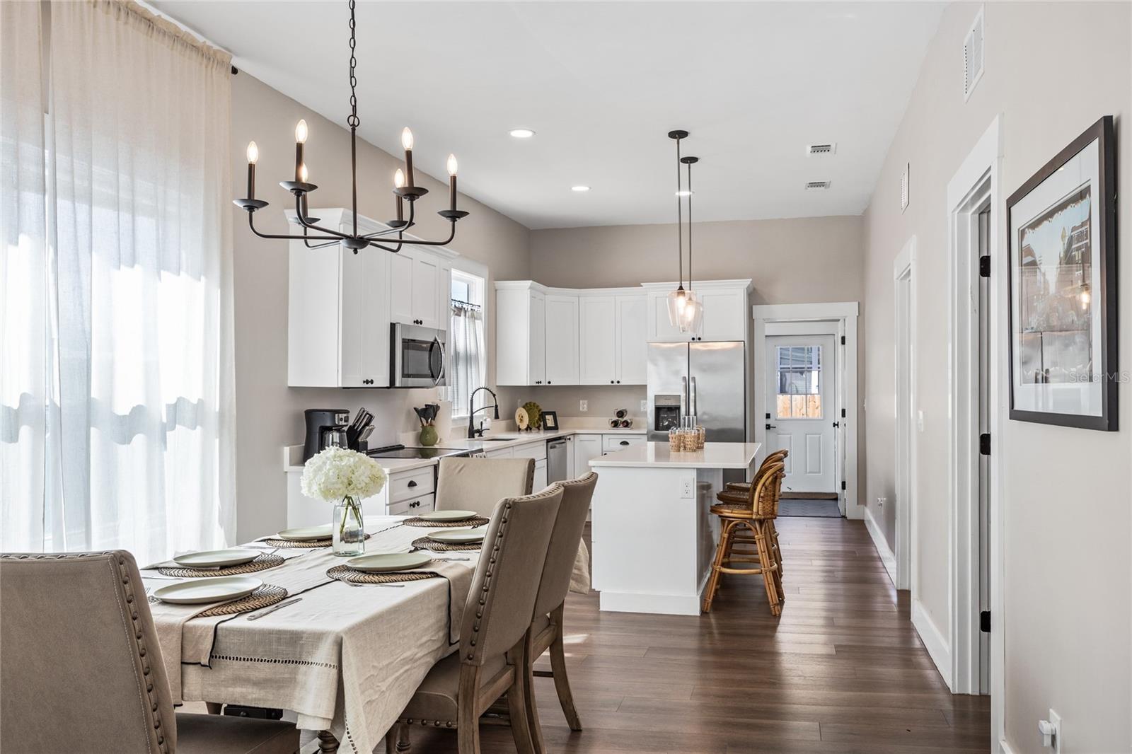 A dining room waiting to host dinner parties