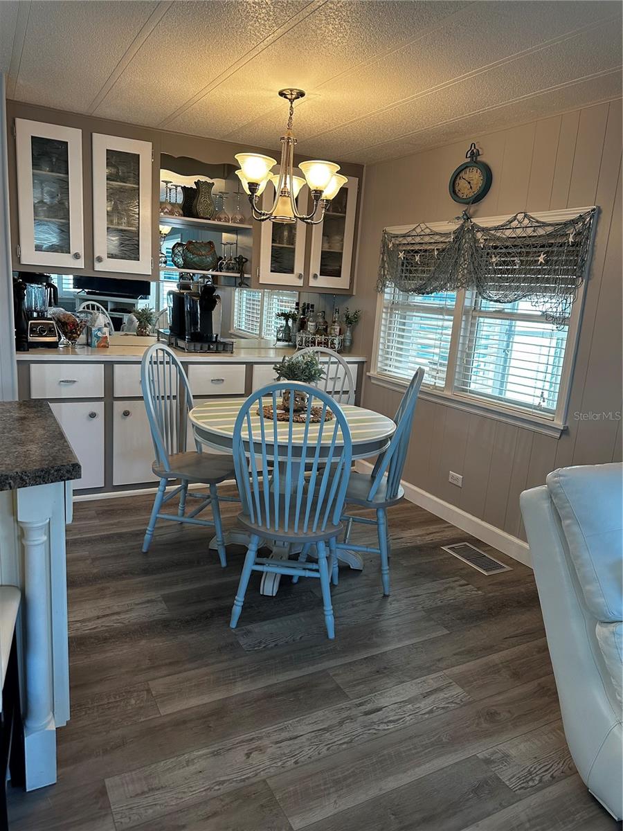 Dining area with built in storage