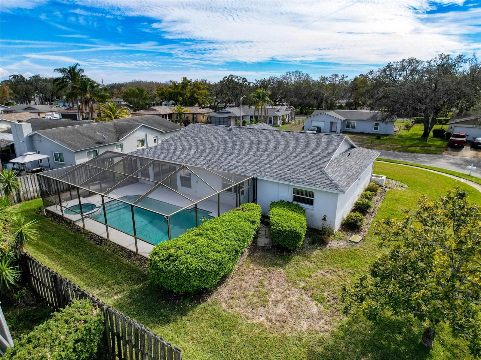 Aerial of rear of home