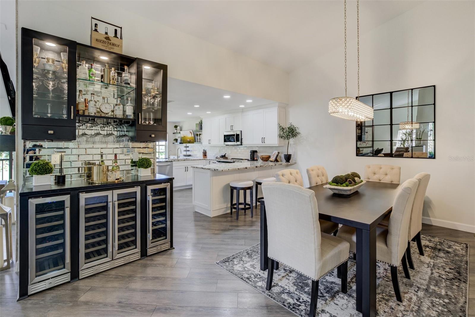 Custom Bar And Dining Room