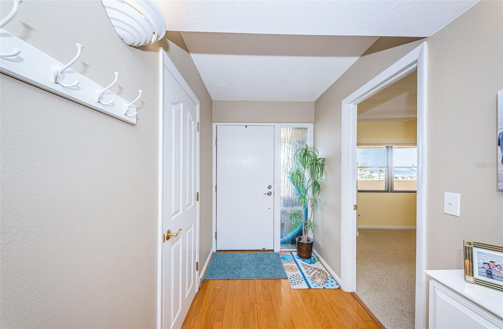 Entry hall - open door to the right is to the 2nd bedroom