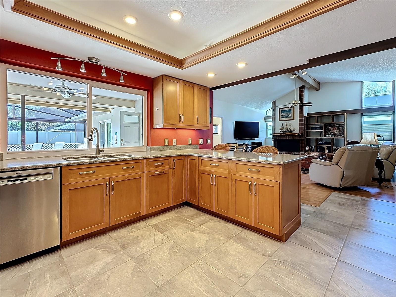 Kitchen open to Family room