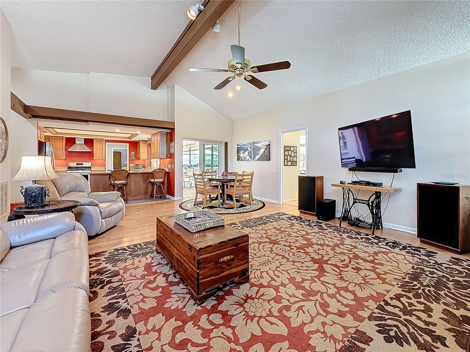 Family room open to Kitchen with breakfast  bar