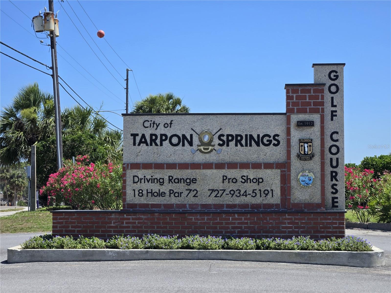 Tarpon Springs Golf Course Sign