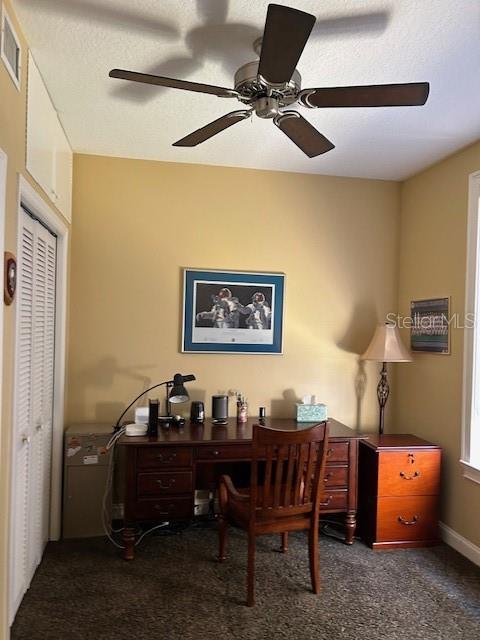 Downstairs bedroom #2 with walk-in closet & full bath. Currently being used as an office.