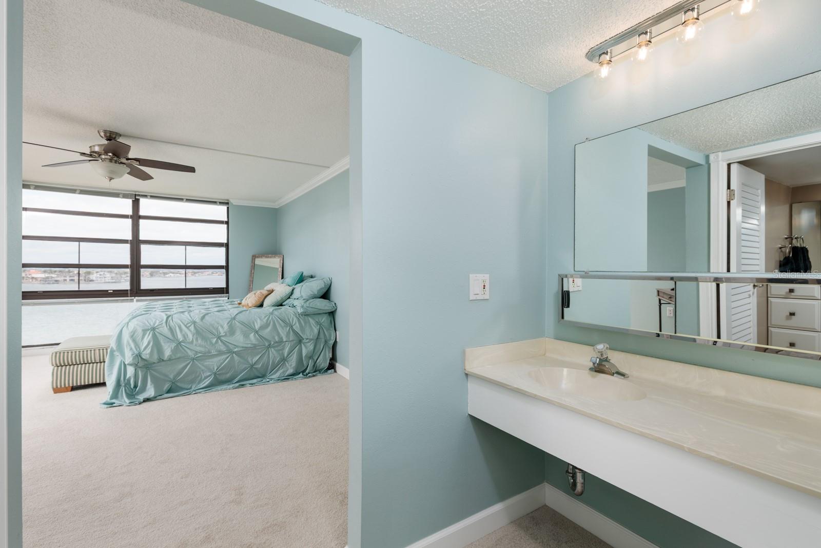 Additional sink & make up counter in master suite