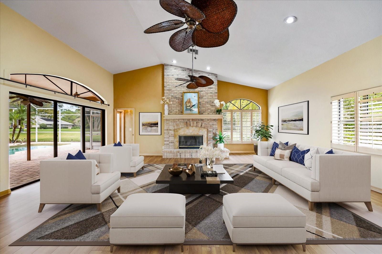 Family Room Virtually Staged