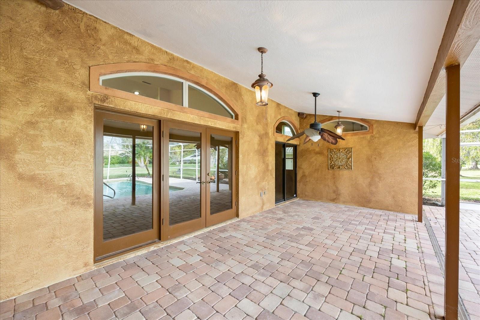 Large covered Patio off Pool with views of Golf Course