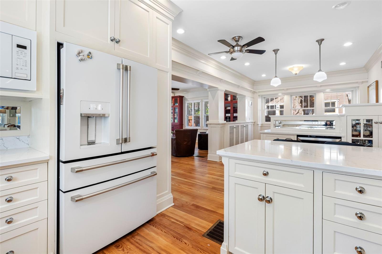 The kitchen features high-end appliances.