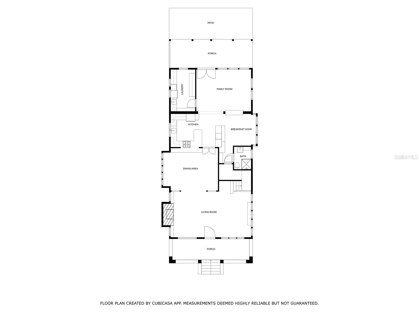 Main home, first story floor plan.