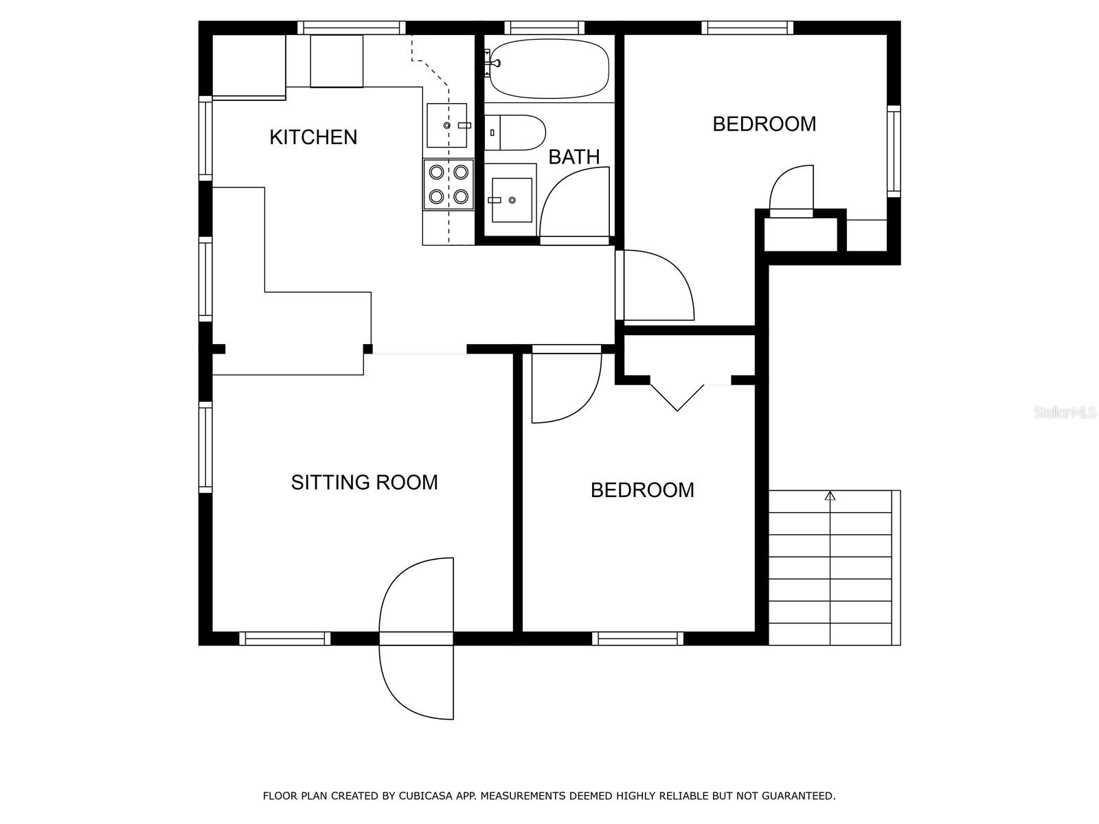 Carriage home--first story unit floor plan.